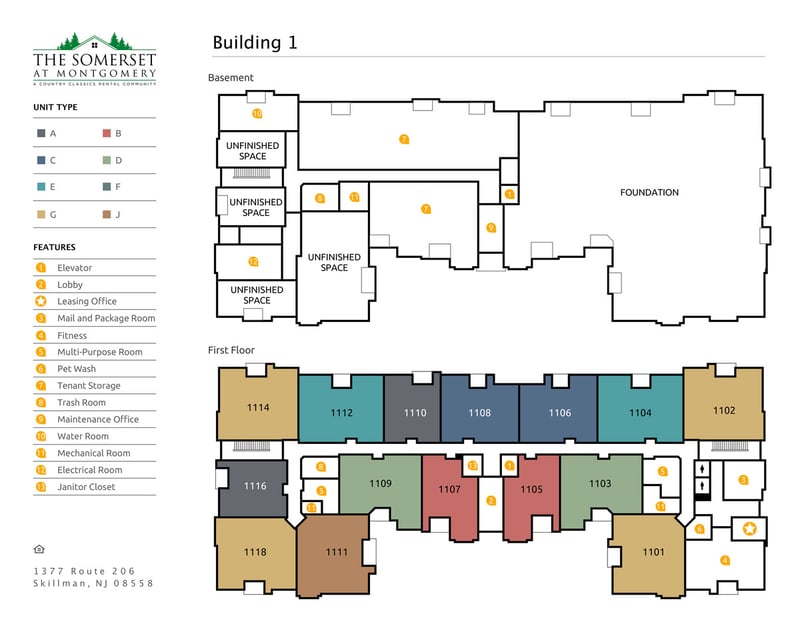 The Somerset at Montgomery Building 1 Site Map