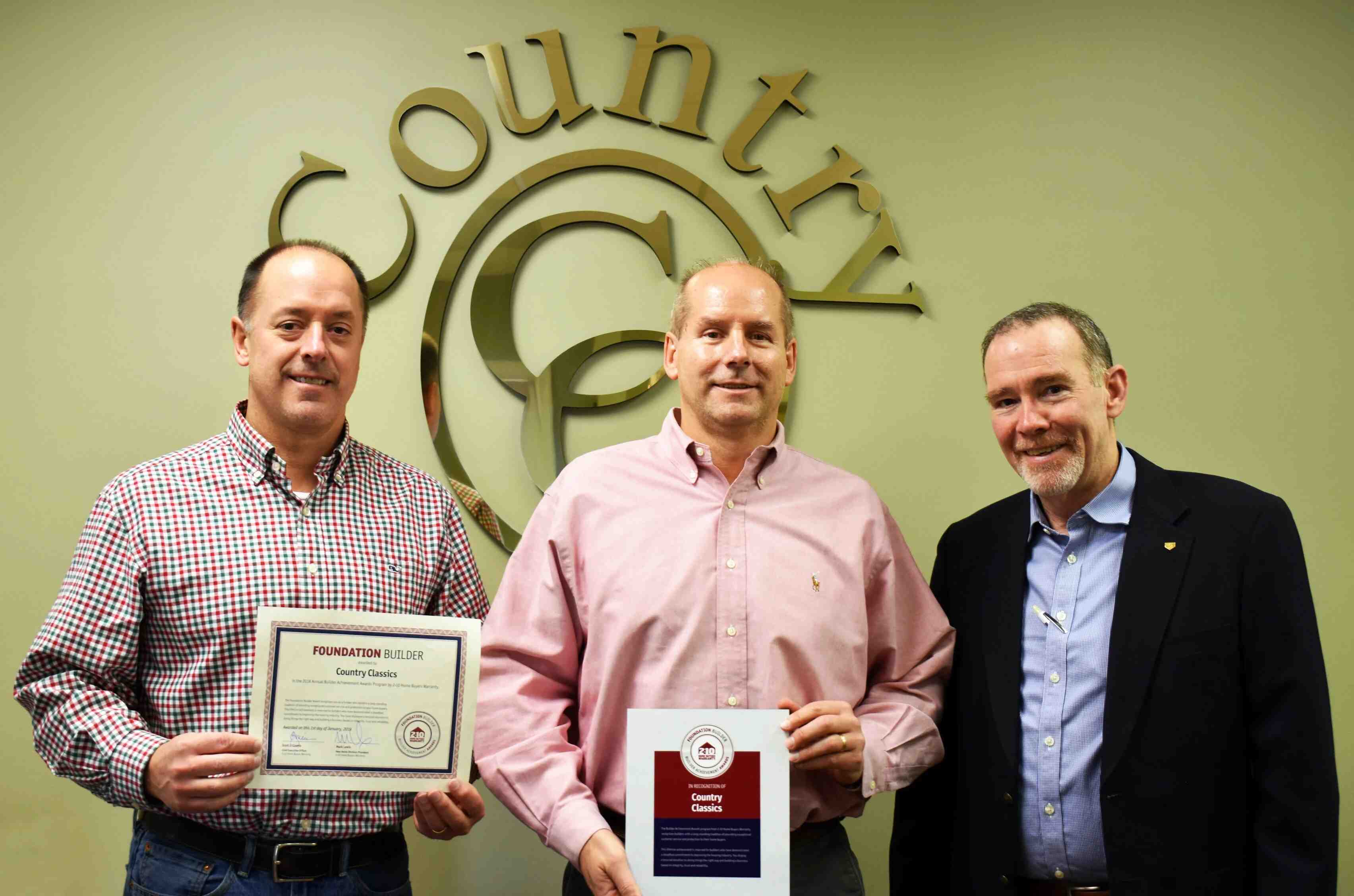 Country Classics Receives 2-10 Warranty's Foundation Builder Award | Country Classics